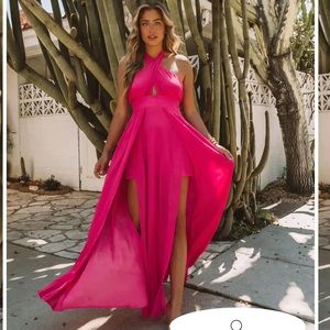 NWT!! VICI daffy backless halter dress in hot pink! Brand new, never worn.